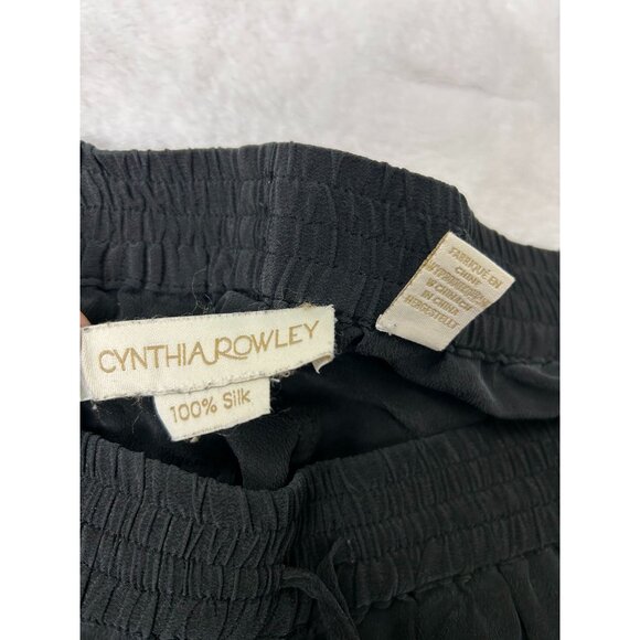 Cynthia Rowley Black 100% Silk Drawstring Cargo Pants Womens Size US 4 - Picture 9 of 9